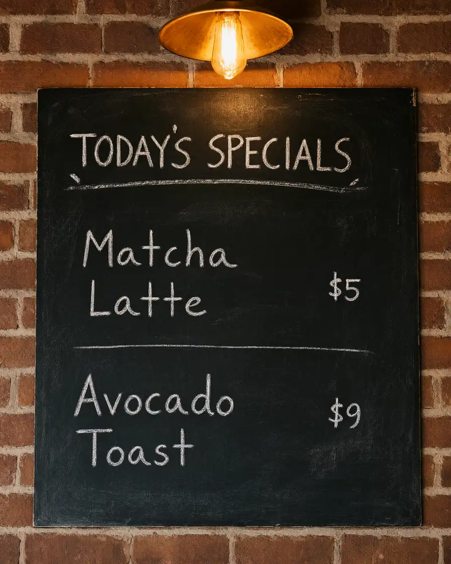 Menu and Signage
